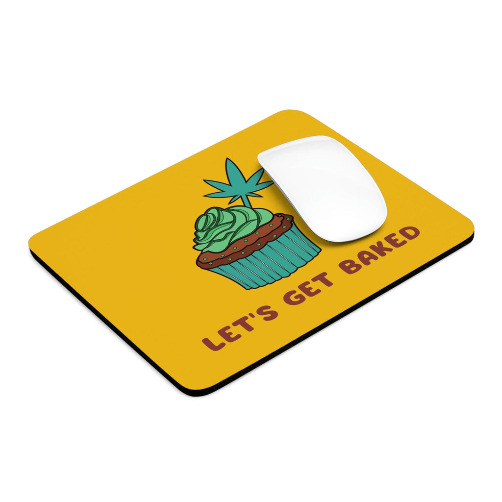Let's Get Baked Marijuana Yellow Mouse Pad