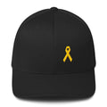 Yellow Ribbon Twill Fitted Hat for Sarcoma Awareness, Military Causes, and Suicide Prevention