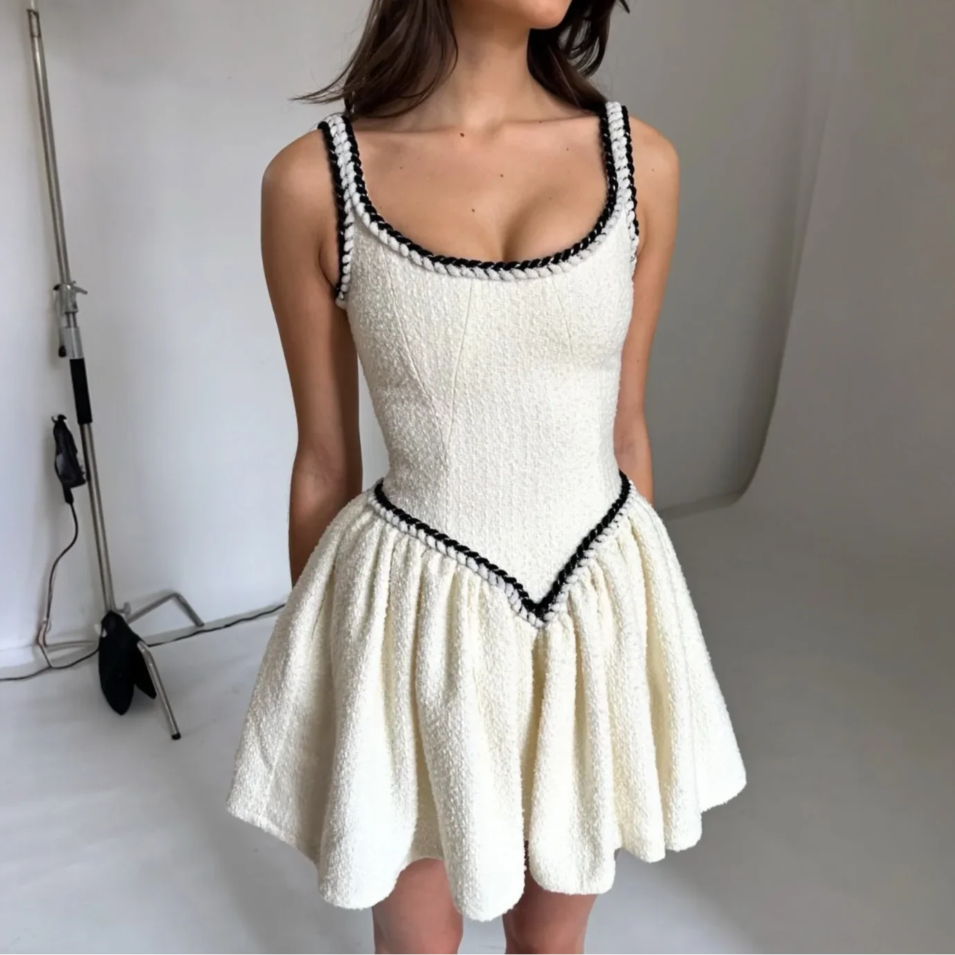 Zaria Boucle Tweed Mini Dress
