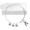 Zebra Print Ribbon Awareness Charm Retractable Bracelets