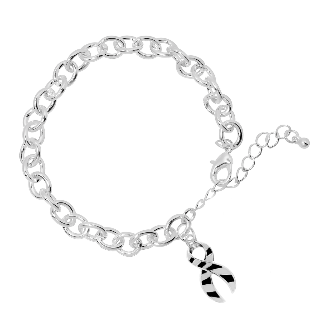 Zebra Print Ribbon Awareness Chunky Charm Bracelets