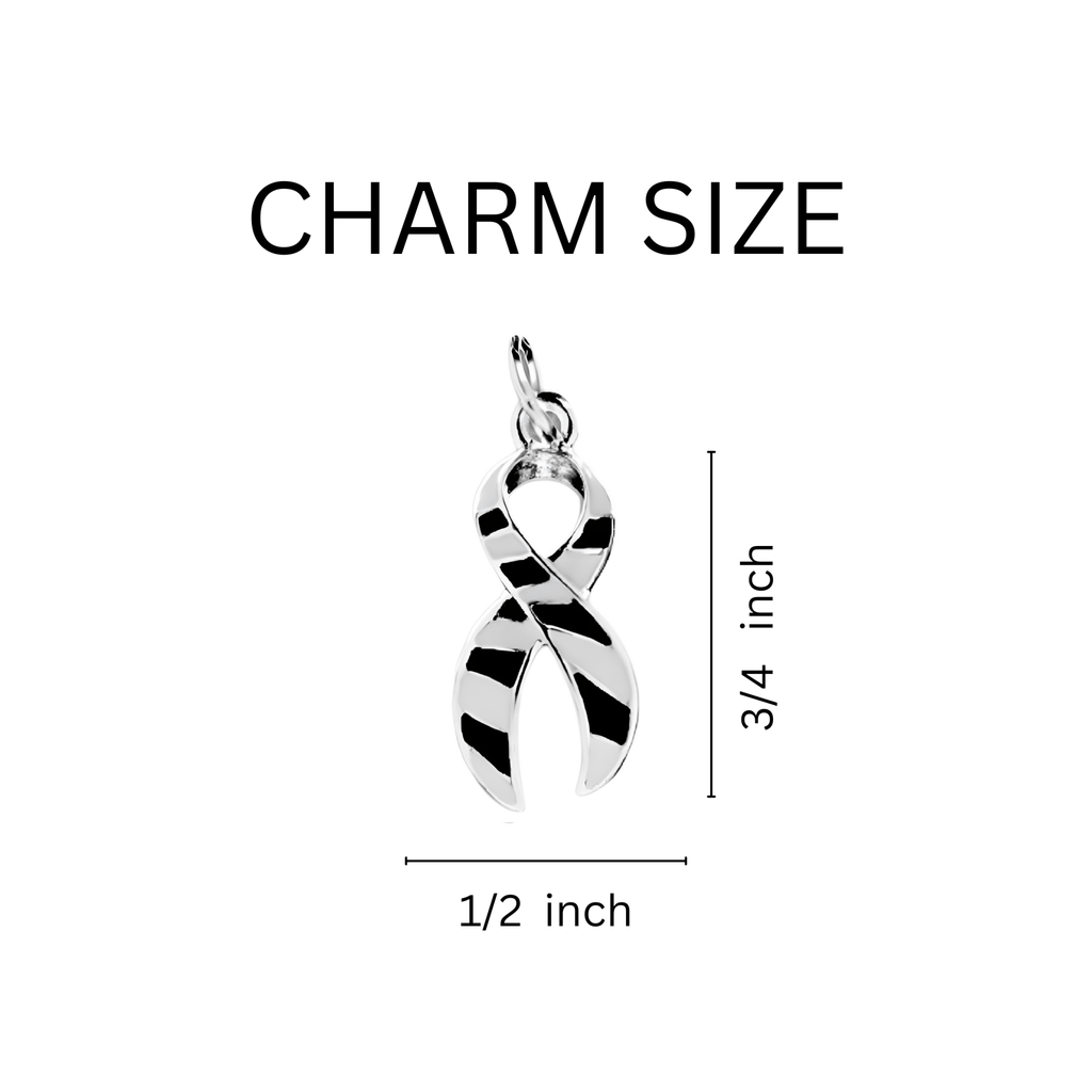 Zebra Ribbon Split Ring Keychains