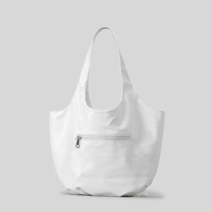 Zip Chaos Leather Oversized Shoulder Bag